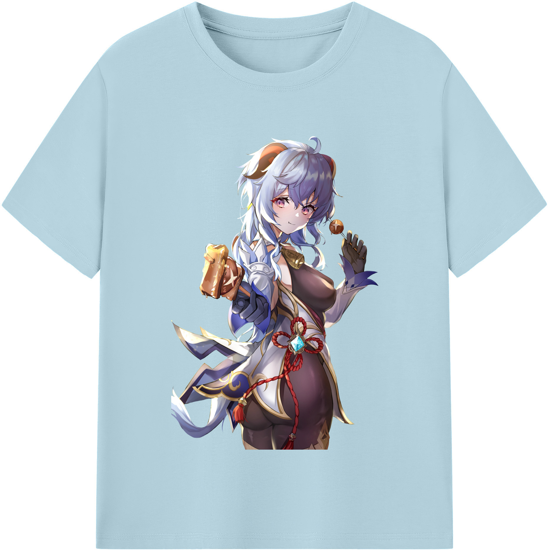 げんし神 甘雨 かんう genshin Ganyu 綿100％半袖Tシャツ（フロントプリント）